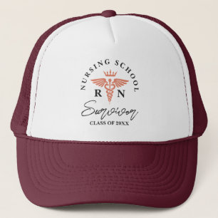 Gorra De Camionero Graduado de escuela de enfermería Caduceus Gift