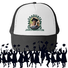 Gorra De Camionero Graduado de fotografía con tema verde