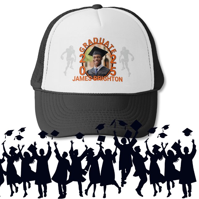 Gorra De Camionero Graduado de fotografía temática del fútbol naranja (Subido por el creador)