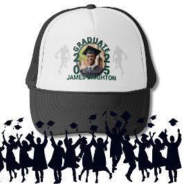 Gorra De Camionero Graduado de fotografía temática del fútbol verde