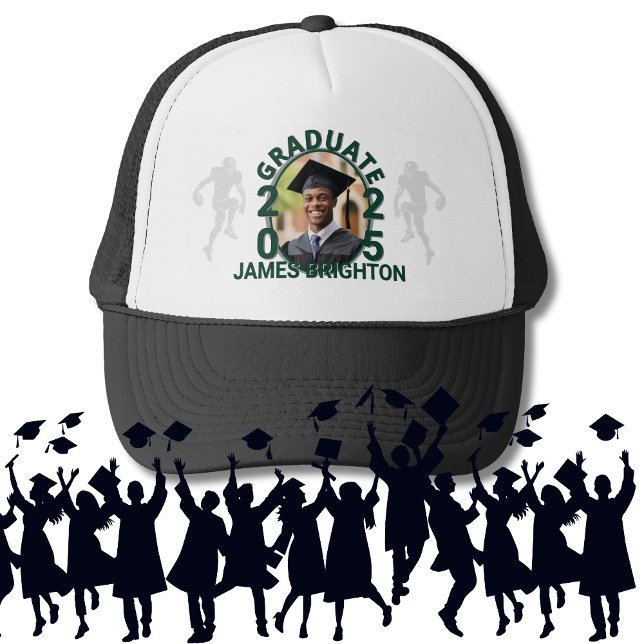 Gorra De Camionero Graduado de fotografía temática del fútbol verde (Subido por el creador)