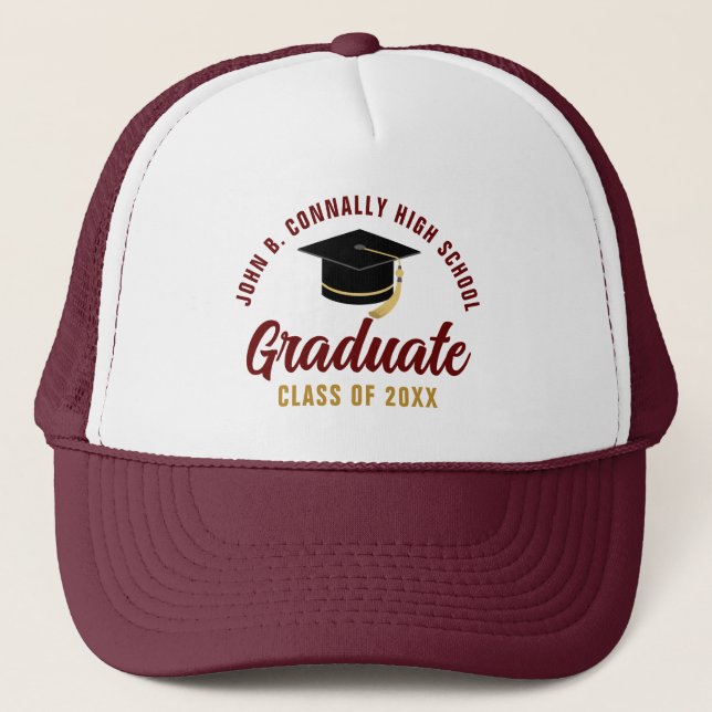 Gorra De Camionero Graduado marrón de clase Personalizado de 2025 Gra (Anverso)