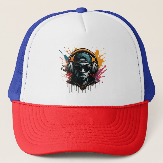 Gorra De Camionero Graffiti late, Splashed Beats (Anverso)
