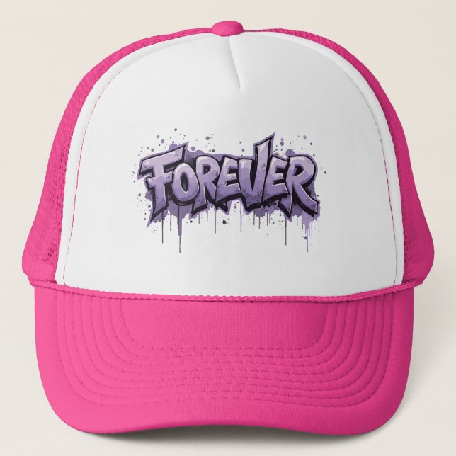 Gorra De Camionero Graffiti Lavender Infinity "FOREVER" (Anverso)