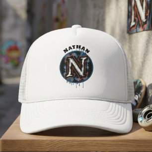 Gorra De Camionero Gráfica de grafiti urbano monograma personalizable