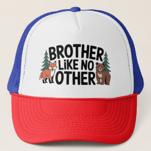 Gorra De Camionero Gráfica de Hermandad: Ilustración de Zorro y Oso