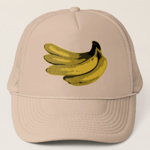 Gorra De Camionero Gráfica de plátano amarillo al estilo Pop Art