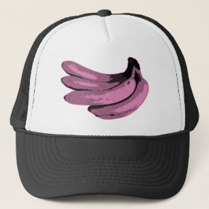 Gorra De Camionero Gráfica de Plátano Rosa Pop Art