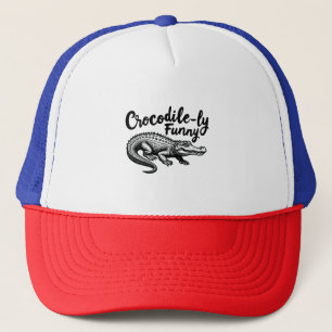 Gorra De Camionero Gráfica divertida de la camiseta de cocodrilo únic