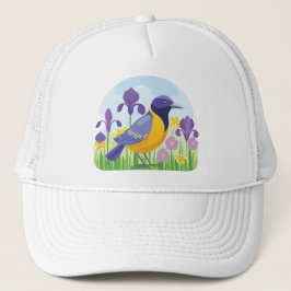 Gorra De Camionero Gráfica Guay Bird with Iris Flowers