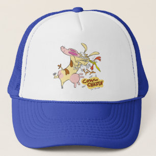 Gorra De Camionero Gráfico de abrazo de vaca y pollo