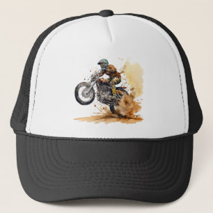 Gorra De Camionero Gráfico de acción de Carreras de Motocross