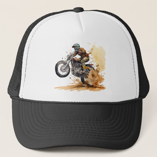 Gorra De Camionero Gráfico de acción de Carreras de Motocross (Anverso)