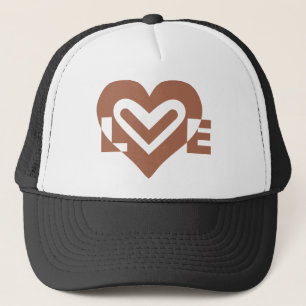 Gorra De Camionero Gráfico de amor lindo chocolate marrón