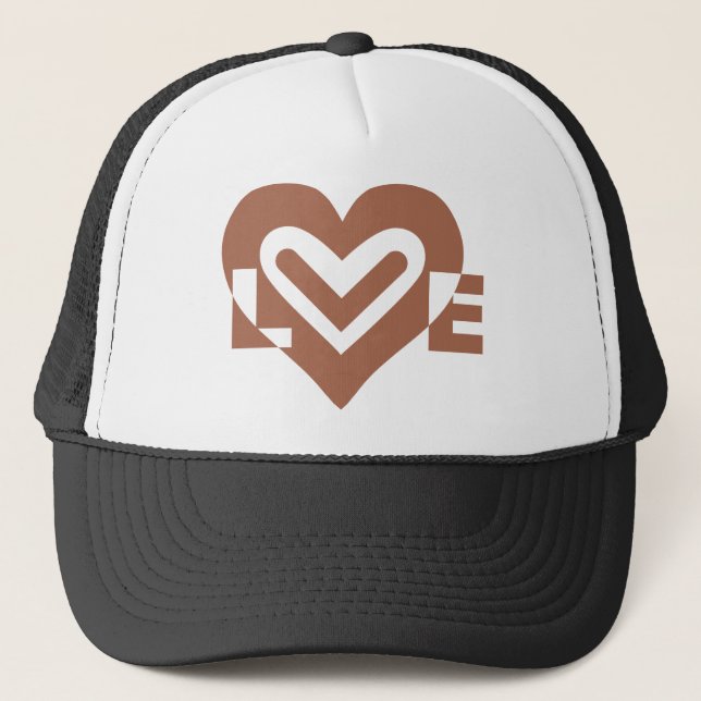 Gorra De Camionero Gráfico de amor lindo chocolate marrón (Anverso)