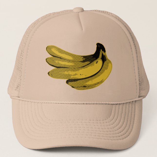 Gorra De Camionero Gráfico de Banana Amarilla de Arte Pop (Anverso)