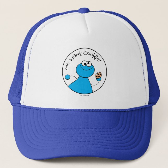 Gorra De Camionero Gráfico de Cookie Monster Doodley (Anverso)