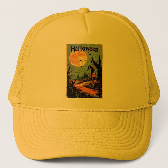 Gorra De Camionero Gráfico de Halloween - Estilo Poster de los años 6 (Anverso)