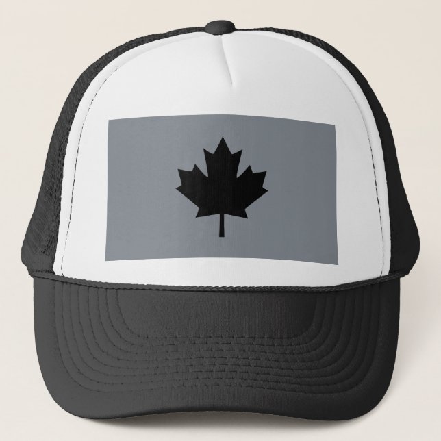 Gorra De Camionero Gráfico de hojas de arce negro canadiense (Anverso)
