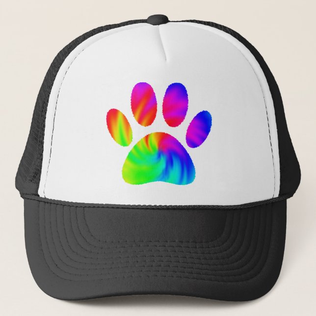 Gorra De Camionero Gráfico de impresión de pastas de perro con tinta  (Anverso)