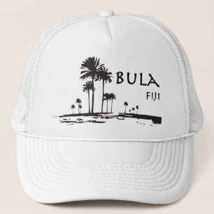 Gorra De Camionero Gráfico de la palmera de Bula Fiji