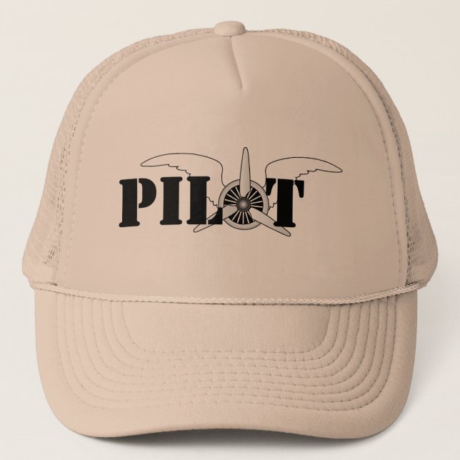 Gorra De Camionero Gráfico de motor y alas de aviones piloto de aerol (Anverso)