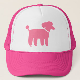 Gorra De Camionero Gráfico de Perro Caniche Rosa