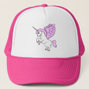 Gorra De Camionero Gráfico de Unicornio rosa y blanco