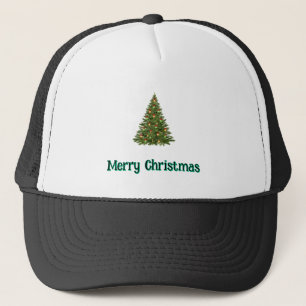 Gorra De Camionero Gráfico de vacaciones perennes blanco Navidad negr