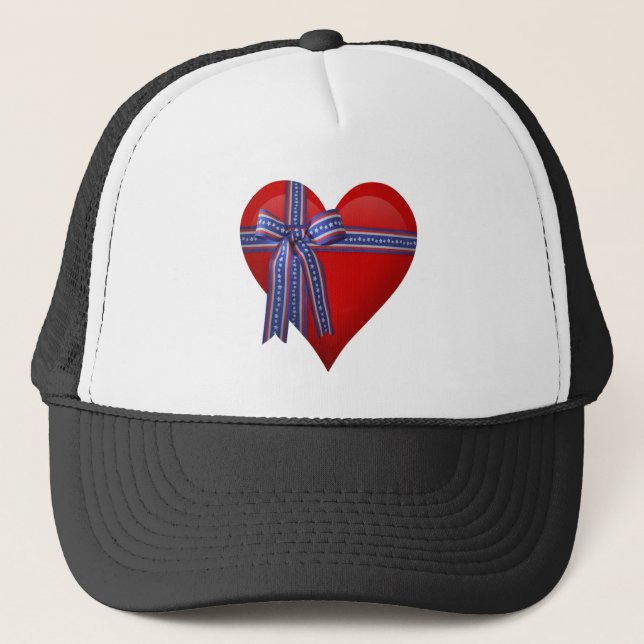 Gorra De Camionero Gráfico del Corazón Patriótico (Anverso)