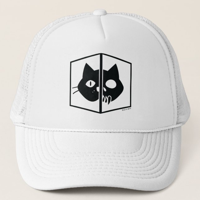 Gorra De Camionero Gráfico del gato de Schrödinger (Anverso)