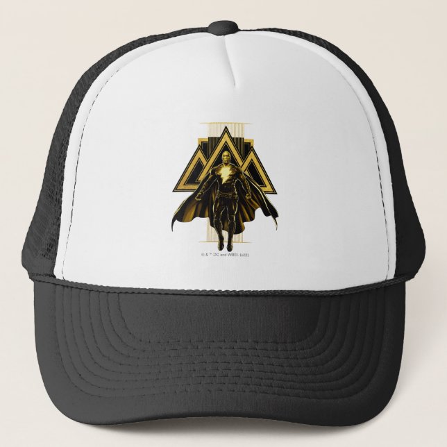 Gorra De Camionero Gráfico del pilar triangular del Adam negro (Anverso)