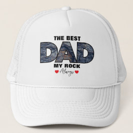 Gorra De Camionero Gráfico "El mejor papá, mi rock siempre ama"