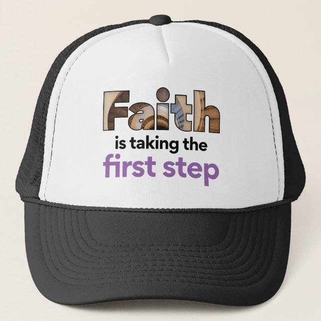 Gorra De Camionero Gráfico "La Fe Está Dando El Primer Paso" (4.B) (Anverso)
