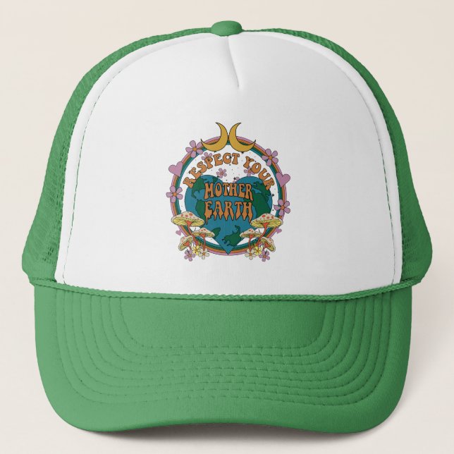 Gorra De Camionero Gráfico retro madre tierra de 70 (Anverso)