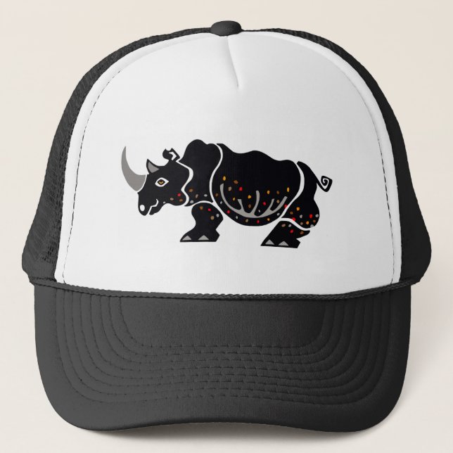 Gorra De Camionero Gráfico - RHINOCEROS - Vida silvestre - África (Anverso)