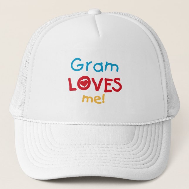 Gorra De Camionero Gram me ama camisetas y regalos (Anverso)