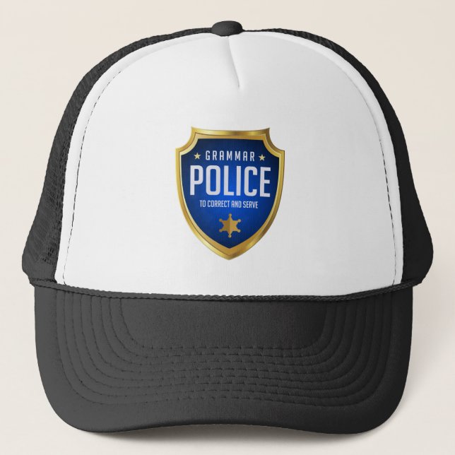 Gorra De Camionero Grammar Police Funny (Anverso)