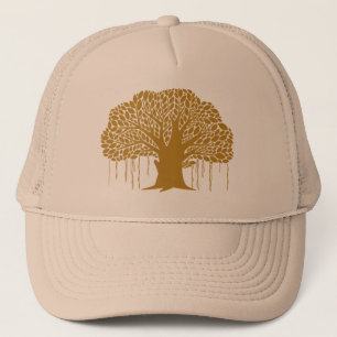 Gorra De Camionero Gran árbol de baniano marrón