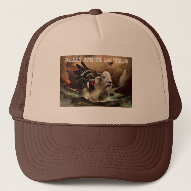 Gorra De Camionero Gran búfalo blanco (Anverso)