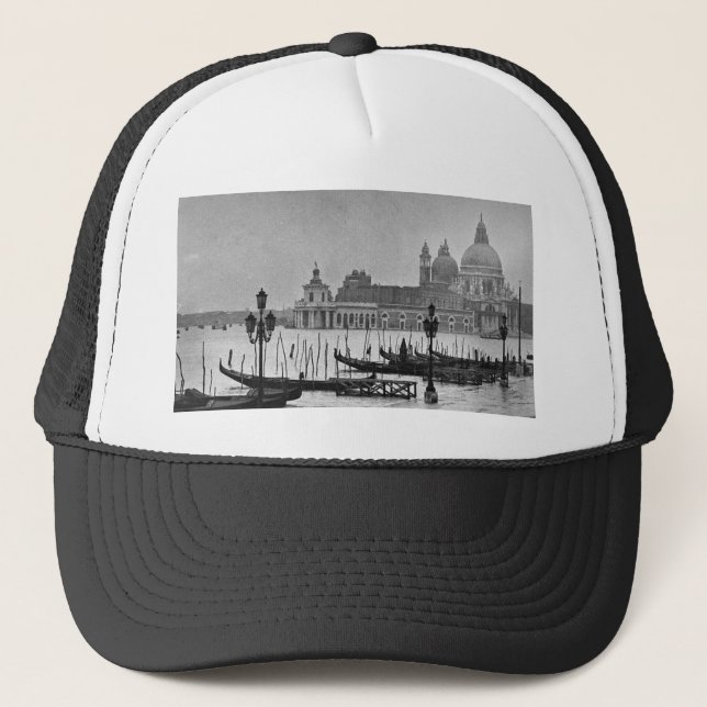 Gorra De Camionero Gran Canal Blanco Negro Venecia Italia Viajes (Anverso)