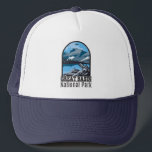 Gorra De Camionero Gran Cuenca Parque Nacional Nevada Vintage<br><div class="desc">Diseño de arte vectorial de la Gran Cuenca. El parque se encuentra en el desierto de la Gran Cuenca y alberga la mayoría de las montañas de Serpientes del Sur.</div>