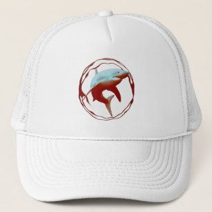 Gorra De Camionero Gran diseño gráfico de tiburones blancos