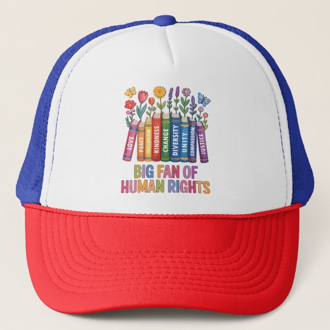 Gorra De Camionero Gran fan de los derechos humanos (Anverso)
