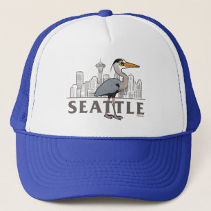 Gorra De Camionero Gran garza azul del ave de Seattle City