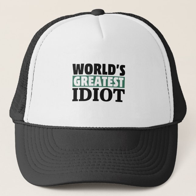 Gorra De Camionero Gran idiota gracioso Chiste de persona tonta (Anverso)