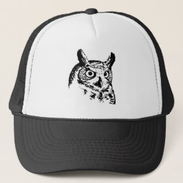 Gorra De Camionero Gran logotipo del búho de cuernos