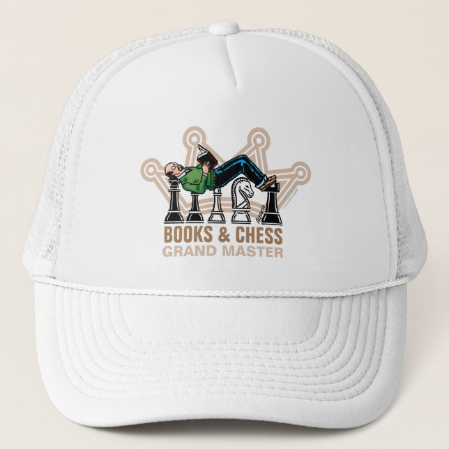 Gorra De Camionero Gran maestro de libros y ajedrez (Anverso)