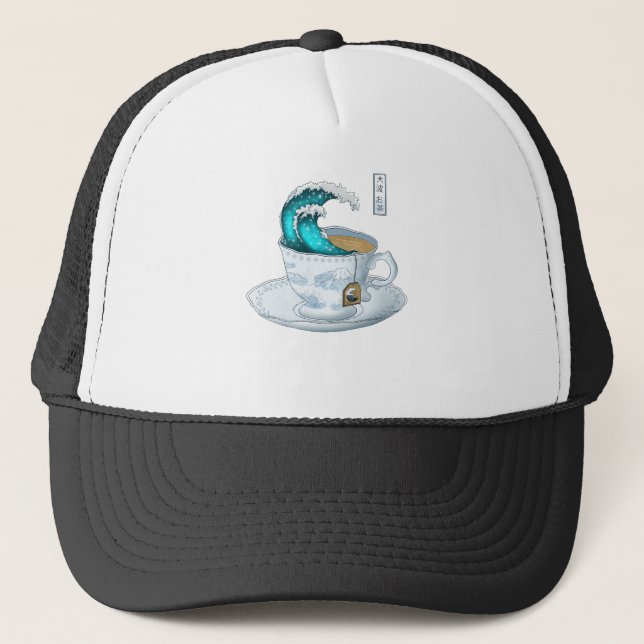 Gorra De Camionero Gran ola de té en Kanagawa (Anverso)