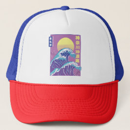 Gorra De Camionero Gran ola vaporwave Kanagawa